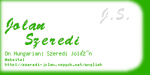 jolan szeredi business card